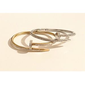 Set of 2 | Just A Nail Bracelet Bangle w/ Gems